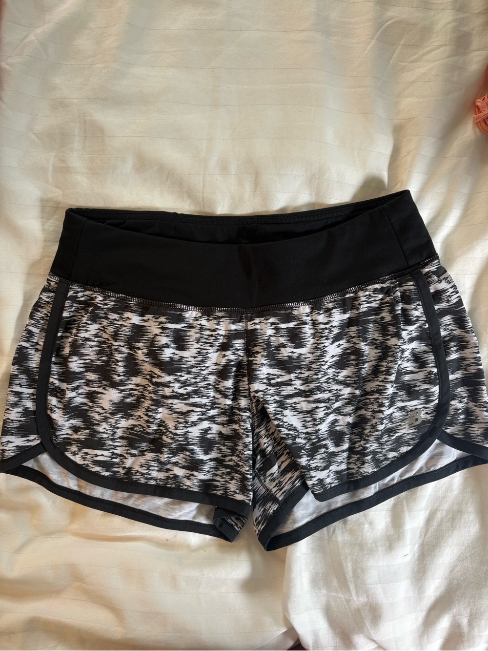 New Balance Black & White Patterned Women’s Running Shorts